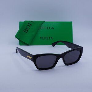 Bottega Veneta BV1143S 001 Rectangle Sunglasses - Black/Grey